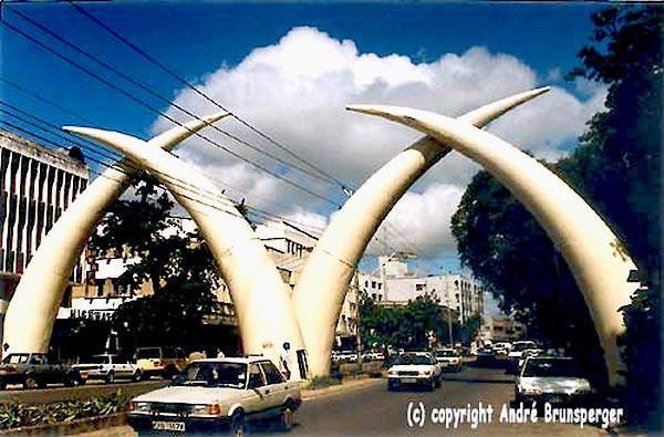 Mombasa elephant tusks - some of the towns